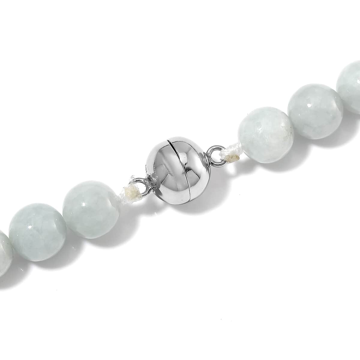 Natural Jade 620.00 ctw Beaded 3 Row Necklace in Rhodium Over Sterling Silver 18 Inches image number 3