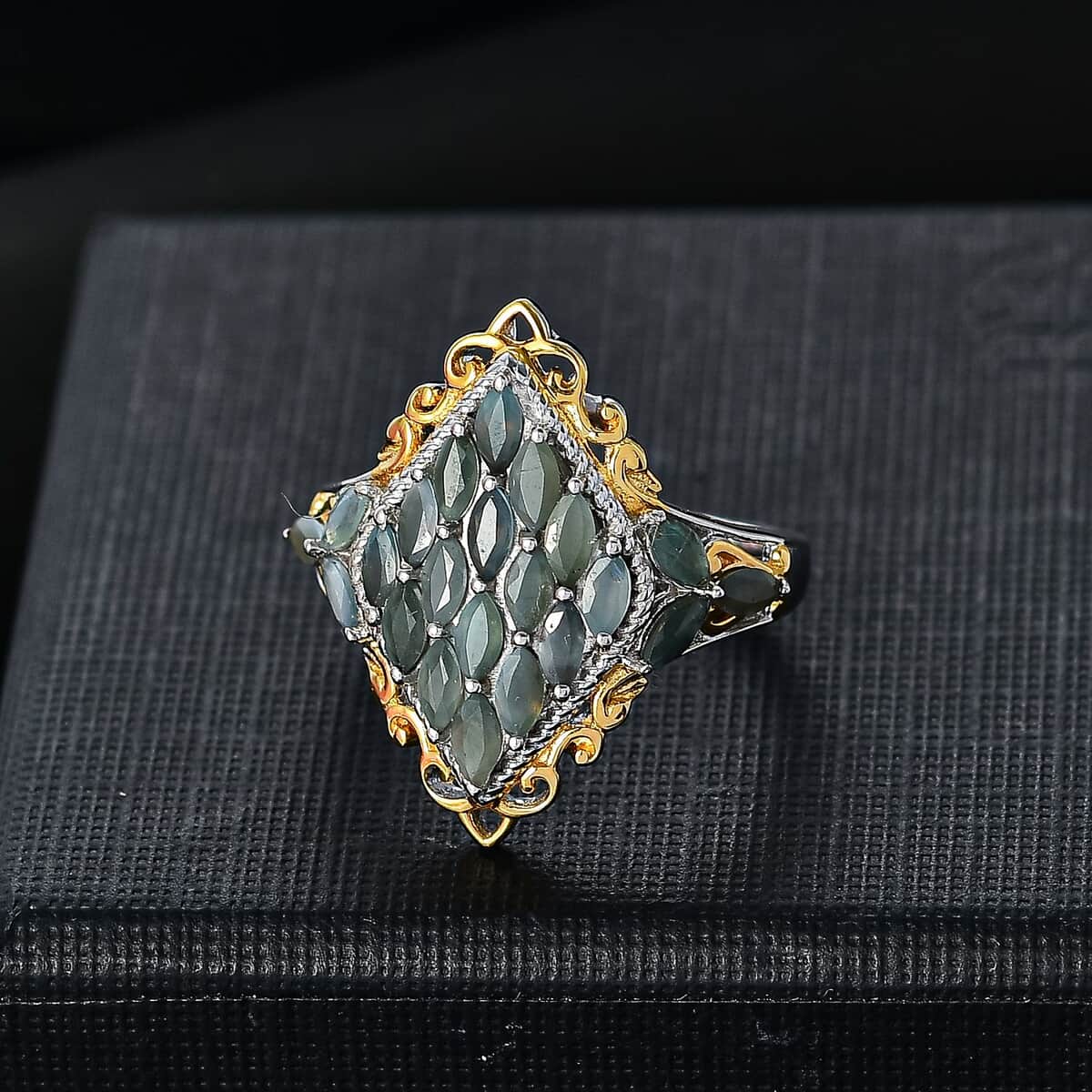 Narsipatnam Alexandrite 1.70 ctw Majesty Ring in Vermeil YG and Rhodium Over Sterling Silver (Size 10.0) image number 1