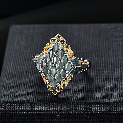 Narsipatnam Alexandrite 1.70 ctw Majesty Ring in Vermeil YG and Rhodium Over Sterling Silver (Size 10.0)