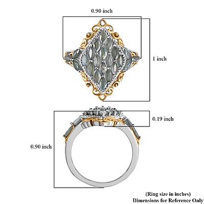 Narsipatnam Alexandrite 1.70 ctw Majesty Ring in Vermeil YG and Rhodium Over Sterling Silver (Size 10.0)