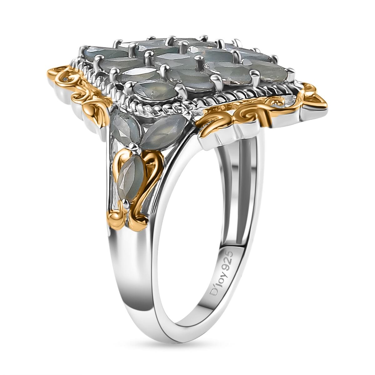 Narsipatnam Alexandrite 1.70 ctw Majesty Ring in Vermeil YG and Rhodium Over Sterling Silver (Size 6.0) image number 3