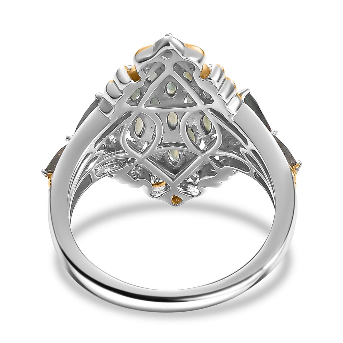 Narsipatnam Alexandrite 1.70 ctw Majesty Ring in Vermeil YG and Rhodium Over Sterling Silver (Size 6.0) image number 4