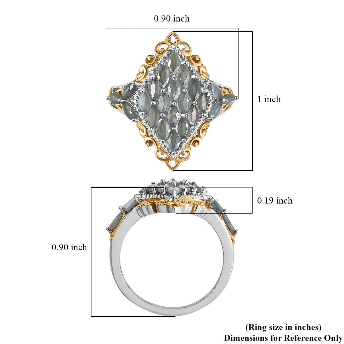 Narsipatnam Alexandrite 1.70 ctw Majesty Ring in Vermeil YG and Rhodium Over Sterling Silver (Size 6.0) image number 5