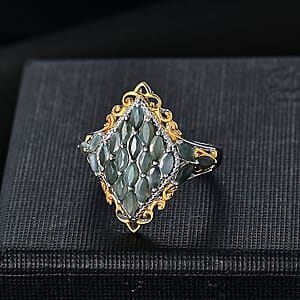 D'Joy Narsipatnam Alexandrite 1.70 ctw Majesty Ring in Vermeil YG and Rhodium Over Sterling Silver (Size 7.0)