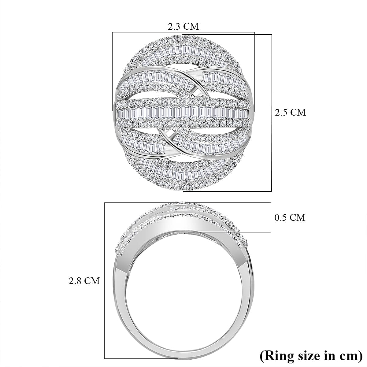Diamond Ring in Platinum Over Sterling Silver (Size 5.0) 1.50 ctw image number 4