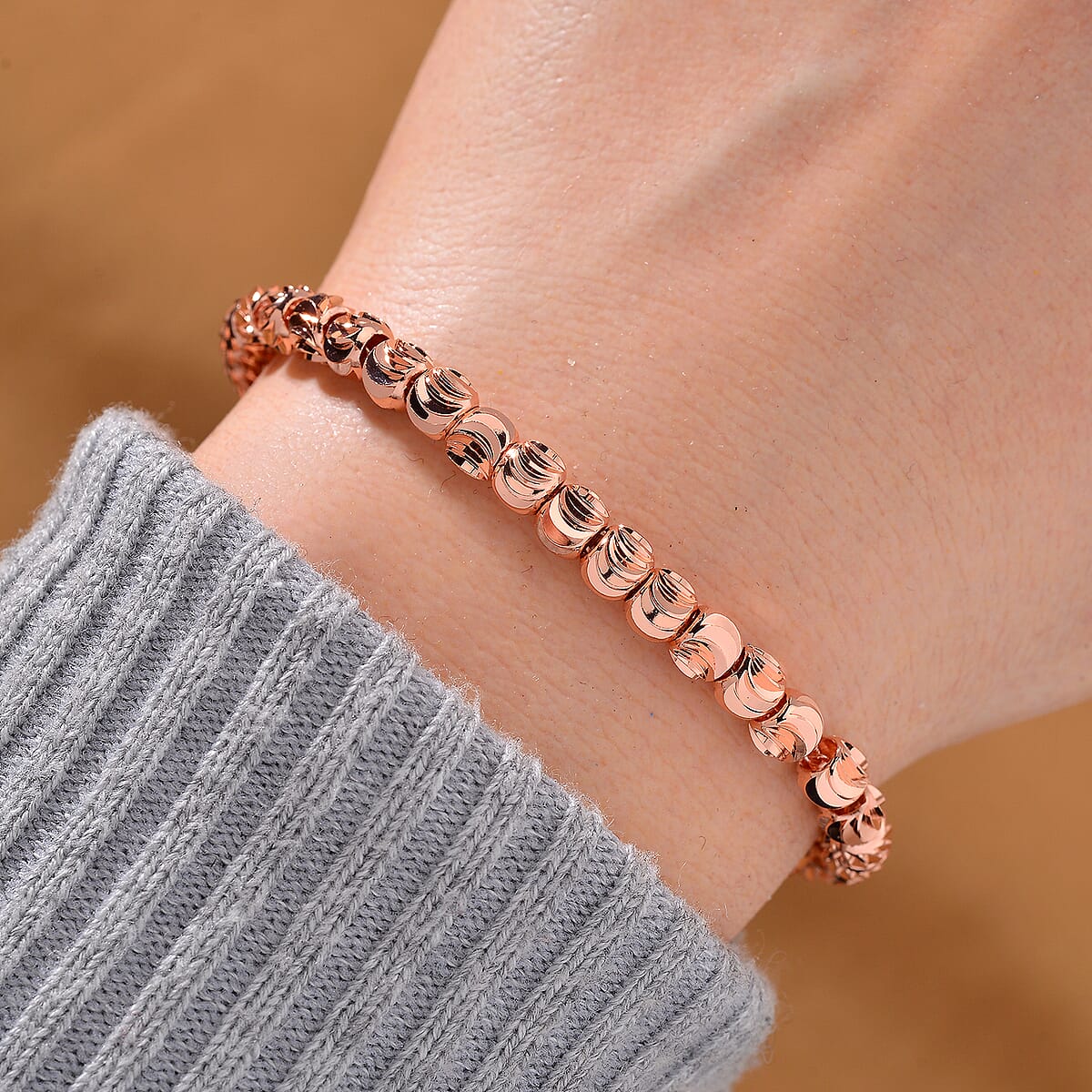 Beaded Bracelet in Rosetone (7.5-9.5In) image number 1