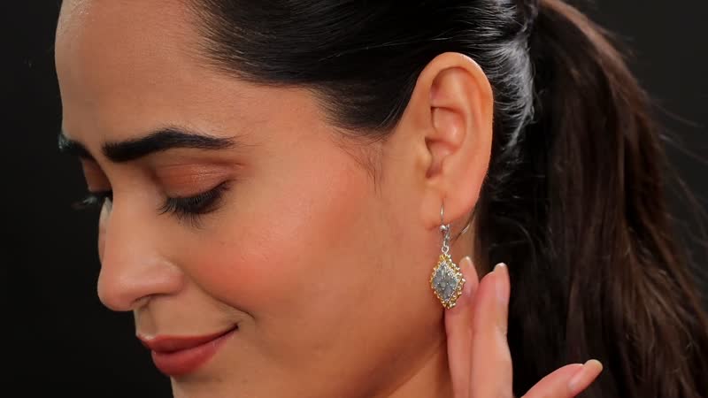 Narsipatnam Alexandrite 1.40 ctw Majesty Earrings in 18K Vermeil YG and Rhodium Over Sterling Silver