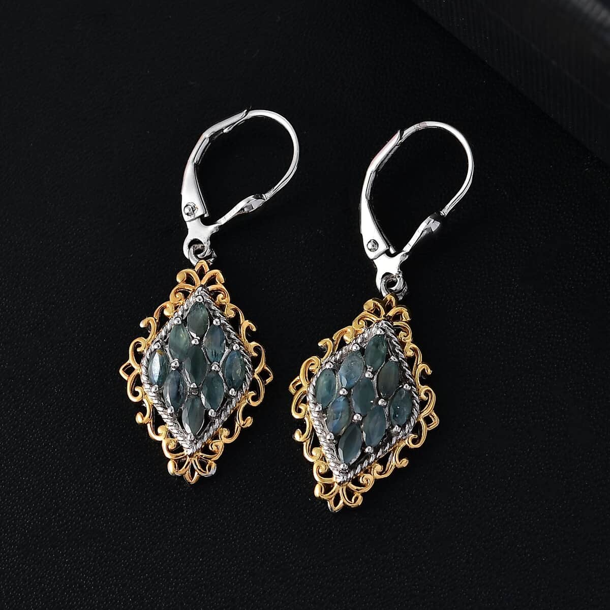 Narsipatnam Alexandrite 1.40 ctw Majesty Earrings in 18K Vermeil YG and Rhodium Over Sterling Silver  image number 1