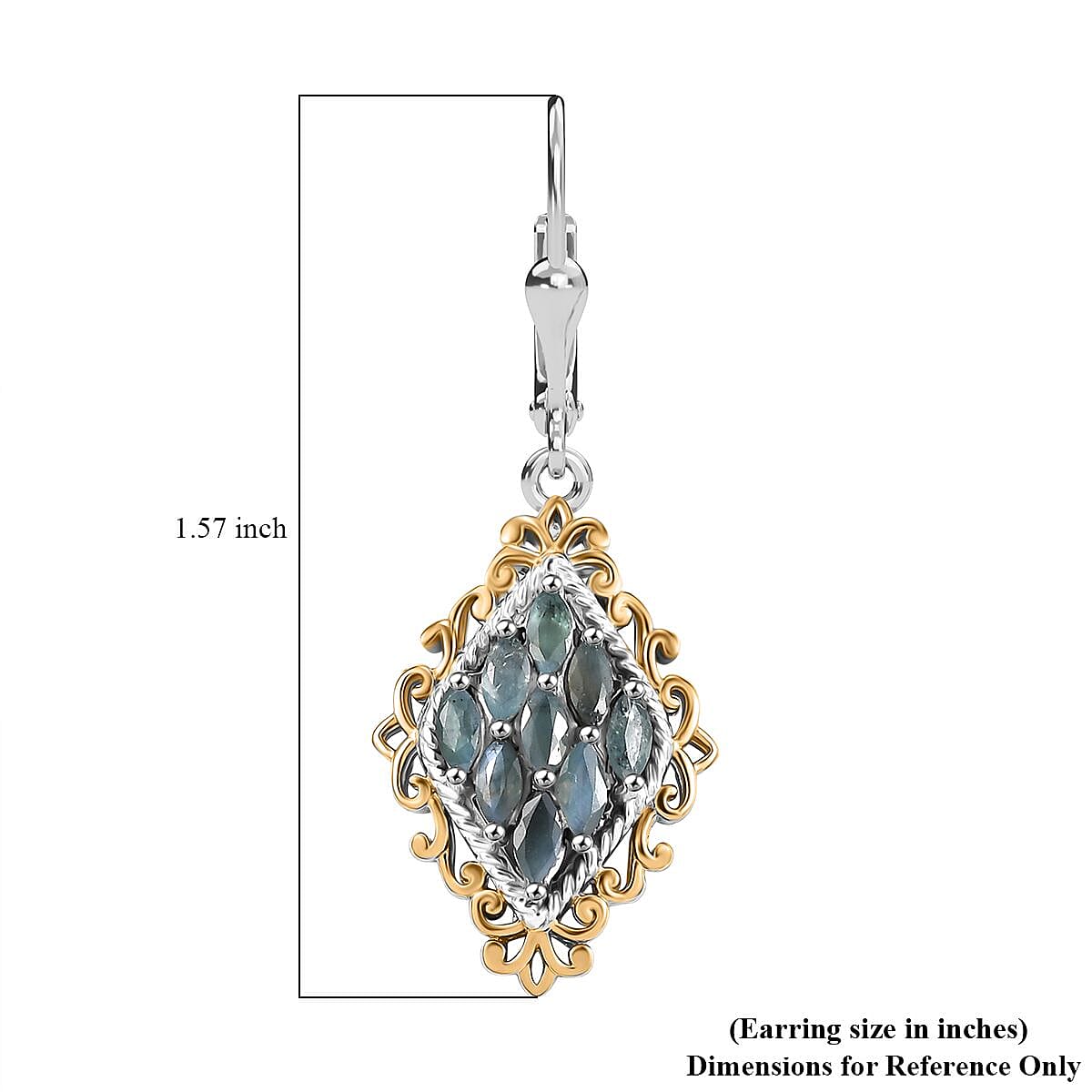 Narsipatnam Alexandrite 1.40 ctw Majesty Earrings in 18K Vermeil YG and Rhodium Over Sterling Silver 