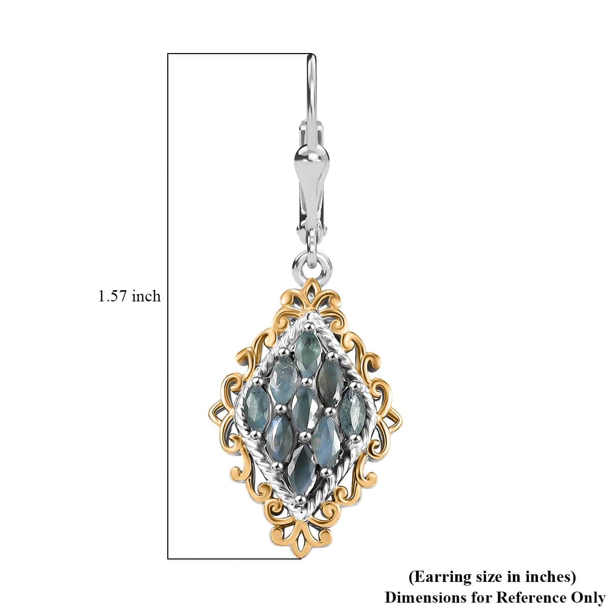 Narsipatnam Alexandrite 1.40 ctw Majesty Earrings in 18K Vermeil YG and Rhodium Over Sterling Silver  image number 4