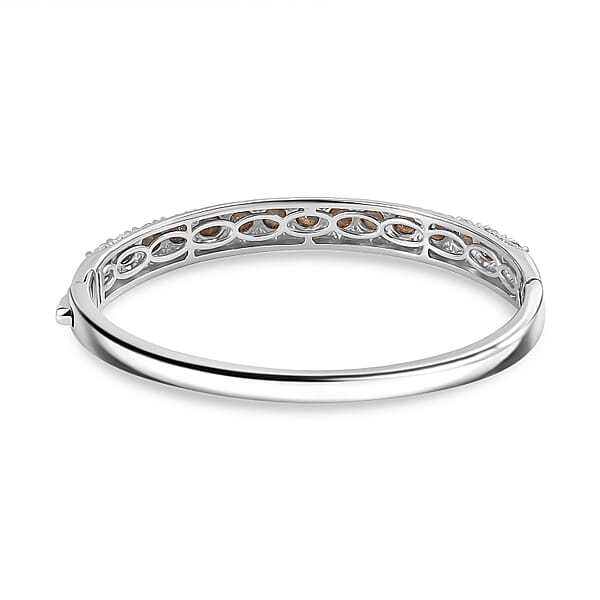 Karis J Francis Embellished with Crystal by Swarovski Bangle in Platinum Bond (7.25 In) 6.60 ctw