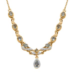 Narsipatnam Alexandrite and White Zircon 1.65 ctw Twilight Necklace in 18K Vermeil Yellow Gold Over Sterling Silver 18 Inches