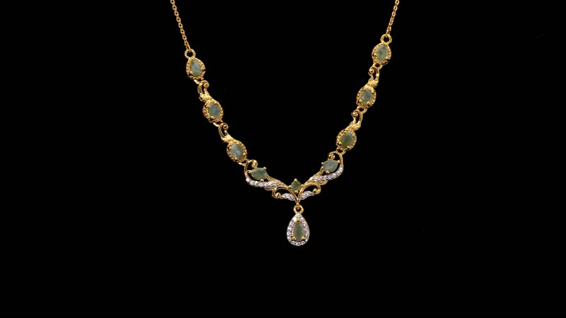 D'Joy Narsipatnam Alexandrite and White Zircon 1.65 ctw Twilight Necklace in 18K Vermeil Yellow Gold Over Sterling Silver 18 Inches