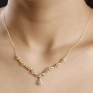 D'Joy Narsipatnam Alexandrite and White Zircon 1.65 ctw Twilight Necklace in 18K Vermeil Yellow Gold Over Sterling Silver 18 Inches