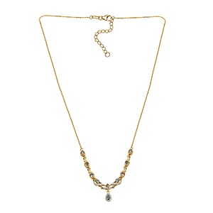 D'Joy Narsipatnam Alexandrite and White Zircon 1.65 ctw Twilight Necklace in 18K Vermeil Yellow Gold Over Sterling Silver 18 Inches