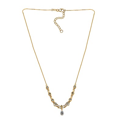 D'Joy Narsipatnam Alexandrite and White Zircon 1.65 ctw Twilight Necklace in 18K Vermeil Yellow Gold Over Sterling Silver 18 Inches
