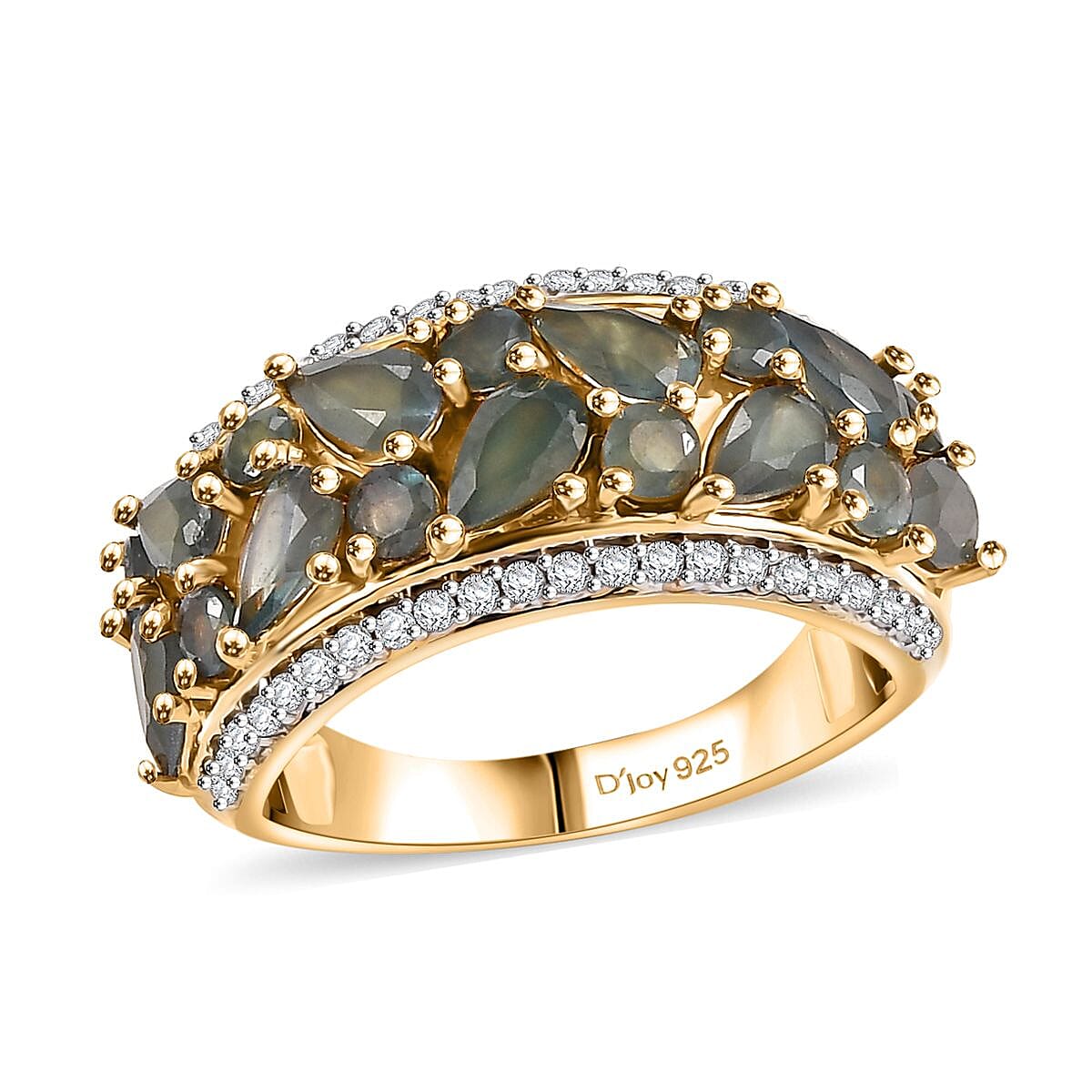 Narsipatnam Alexandrite, Moissanite Ring in 18K Vermeil YG Over Sterling Silver (Size 10.0) 2.75 ctw