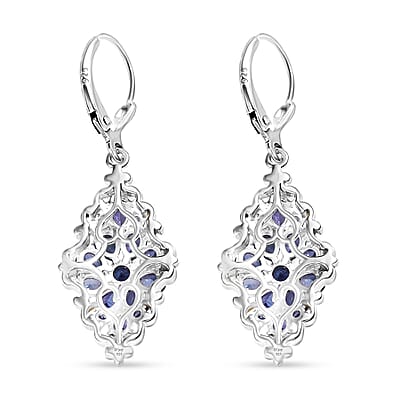 D'Joy Tanzanite 3.35 ctw Victorian Era Earrings in Vermeil YG and Rhodium Over Sterling Silver 