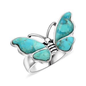 Santa Fe Style Kingman Turquoise 7.60 ctw Ring in Sterling Silver (Size 10.0)