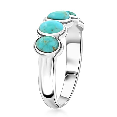 Santa Fe Style Kingman Turquoise 5.80 ctw Ring in Sterling Silver (Size 10.0)