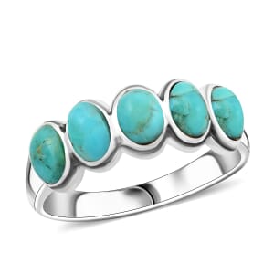 Santa Fe Style Kingman Turquoise 5.80 ctw Ring in Sterling Silver (Size 7.0)