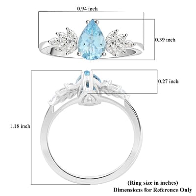 Rhapsody 950 Platinum AAAA Santa Maria Aquamarine, Diamond (E-F, VS) (0.25 cts) Ring (Size 11.0) (5.65 g) 1.50 ctw