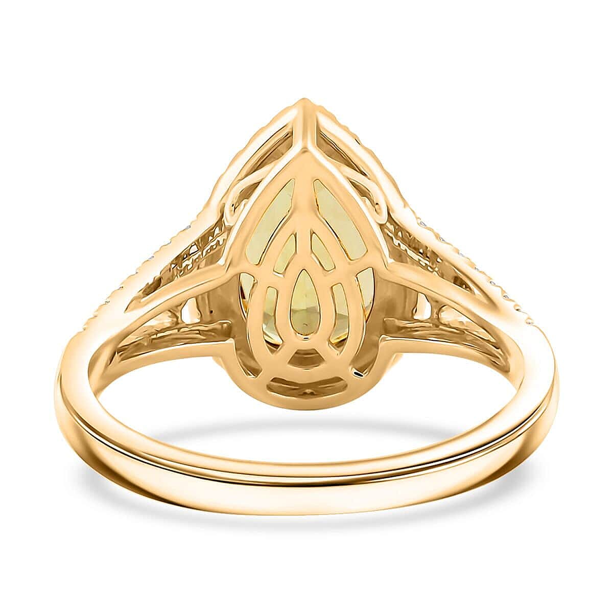 Certified & Appraised Luxoro 14K Yellow Gold AAA Turkizite, Diamond (G-H, I2) (0.52 cts) Ring (Size 5.5) (4.65 g) 4.15 ctw image number 4