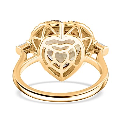 Certified & Appraised Luxoro AAA Turkizite and G-H I2 Diamond 7.10 ctw Ring in 14K Yellow Gold (Size 10.0)
