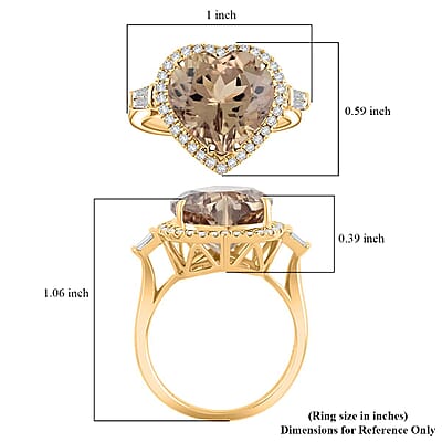 Certified & Appraised Luxoro AAA Turkizite and G-H I2 Diamond 7.10 ctw Ring in 14K Yellow Gold (Size 10.0)