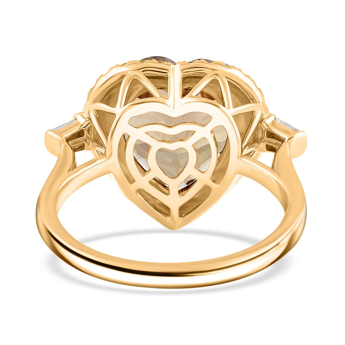 Certified & Appraised Luxoro AAA Turkizite and G-H I2 Diamond 7.10 ctw Ring in 14K Yellow Gold (Size 7.0) image number 4
