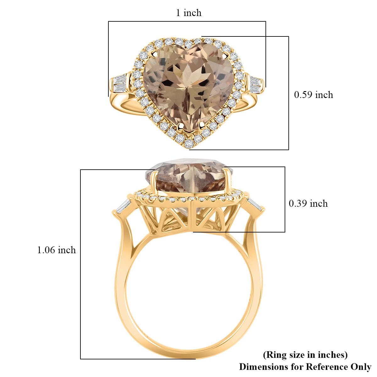 Certified & Appraised Luxoro AAA Turkizite and G-H I2 Diamond 7.10 ctw Ring in 14K Yellow Gold (Size 7.0) image number 5