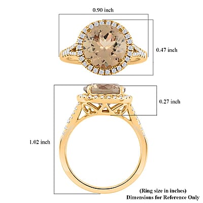 Certified & Appraised Luxoro AAA Turkizite and G-H I2 Diamond 5.00 ctw Ring in 14K Yellow Gold (Size 10.0) 4.10 Grams