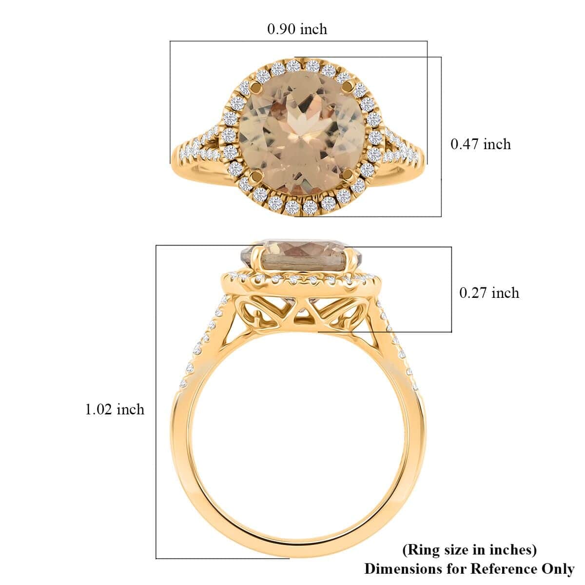 Certified & Appraised Luxoro 14K Yellow Gold AAA Turkizite, Diamond (G-H, I2) (0.37 cts) Ring (Size 5.5) (4.10 g) 5.00 ctw image number 4
