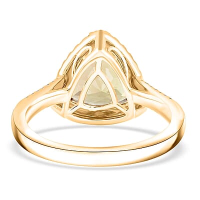 Certified & Appraised Luxoro 10K Yellow Gold AAA Turkizite, Diamond (G-H, I2) (0.37 cts) Ring (Size 5.0) 4.50 ctw