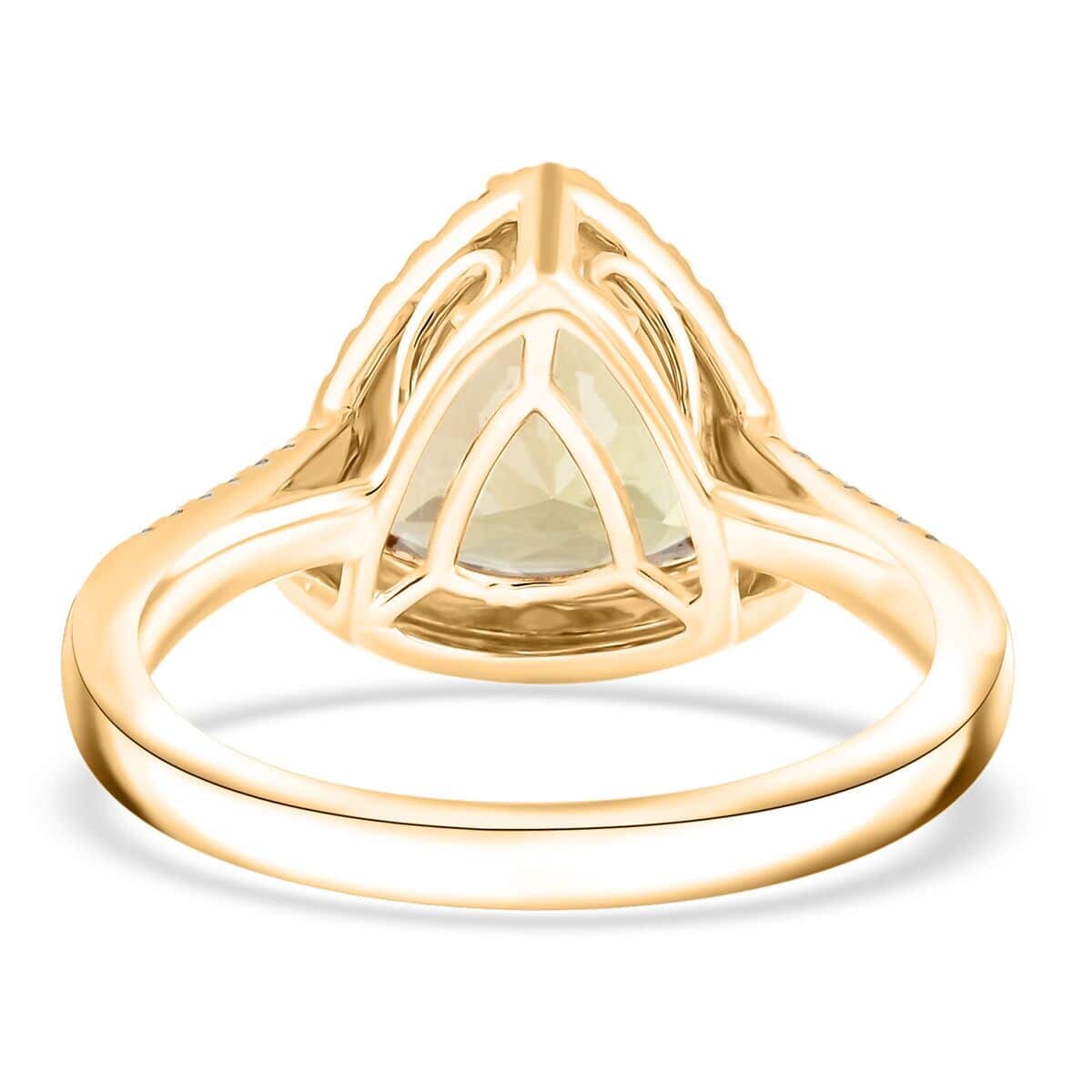 Certified & Appraised Luxoro 10K Yellow Gold AAA Turkizite, Diamond (G-H, I2) (0.37 cts) Ring (Size 7.5) 4.50 ctw image number 4