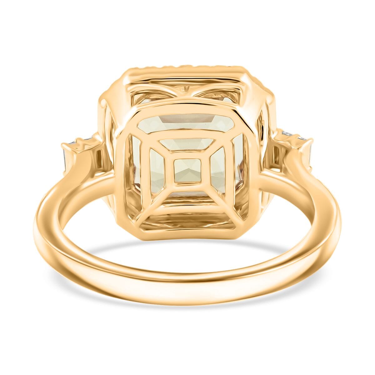 Certified & Appraised Luxoro AAA Turkizite and G-H I2 Diamond 5.96 ctw Halo Ring in 10K Yellow Gold (Size 9.0) 5.26 Grams image number 4