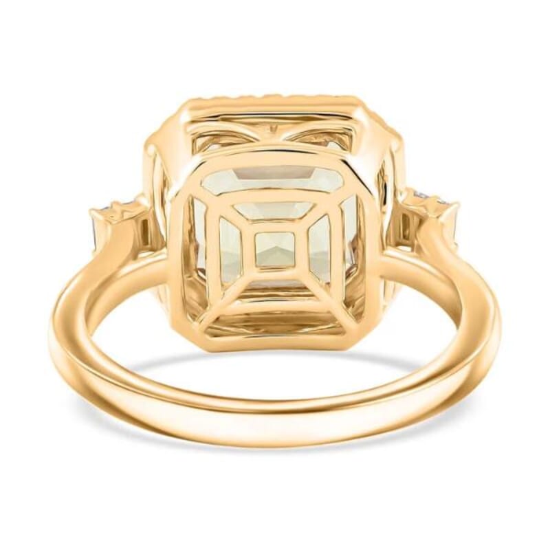 Certified & Appraised Luxoro AAA Turkizite and G-H I2 Diamond 5.96 ctw Halo Ring in 10K Yellow Gold (Size 9.0) 5.26 Grams