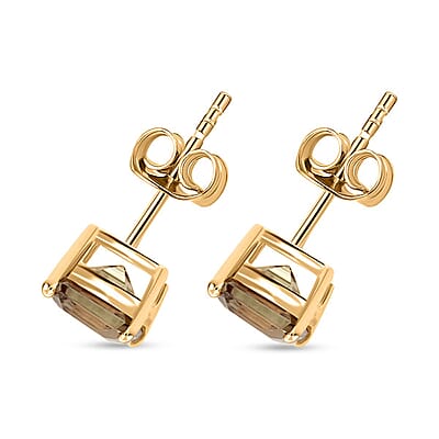 Certified & Appraised Luxoro AAA Asscher Cut Turkizite 4.50 ctw Stud Earrings in 10K Yellow Gold