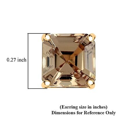 Certified & Appraised Luxoro AAA Asscher Cut Turkizite 4.50 ctw Stud Earrings in 10K Yellow Gold