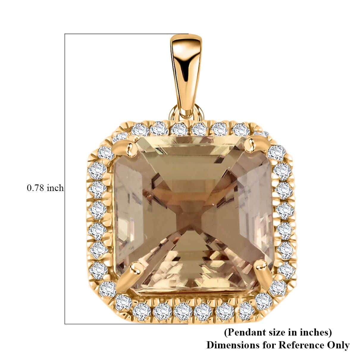 Doorbuster Certified & Appraised Luxoro AAA Turkizite and G-H I2 Diamond 5.84 ctw Halo Pendant in 10K Yellow Gold image number 4