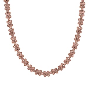 Uncut Natural Pink Diamond 2.00 ctw Floral Necklace in 18K Vermeil Rose Gold Over Sterling Silver 18 Inches