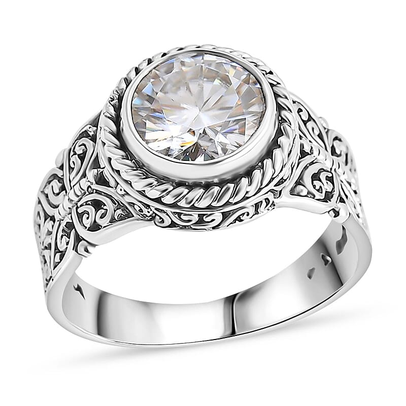 Bali Legacy Moissanite 2.50 ctw Butterfly Ring in Sterling Silver (Size 10.0)