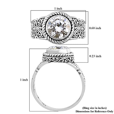 Bali Legacy Moissanite 2.50 ctw Butterfly Ring in Sterling Silver (Size 10.0)