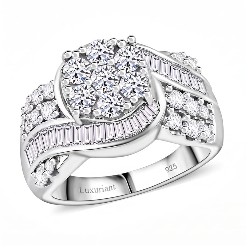 Luxuriant Lab Grown Diamond G-H SI 2.00 ctw Infinity Spark Ring in Rhodium Over Sterling Silver (Size 10.0)