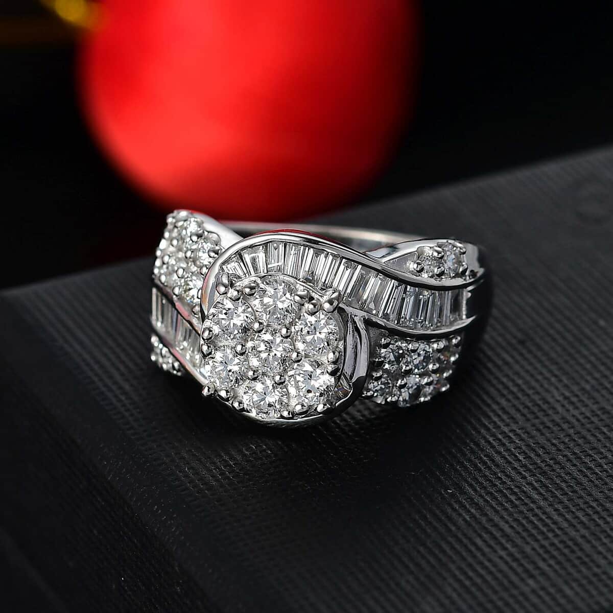 Luxuriant Lab Grown Diamond SI 2.00 ctw Ring in Rhodium Over Sterling Silver (Size 10.0) (Del. In 10-15 Days) image number 1