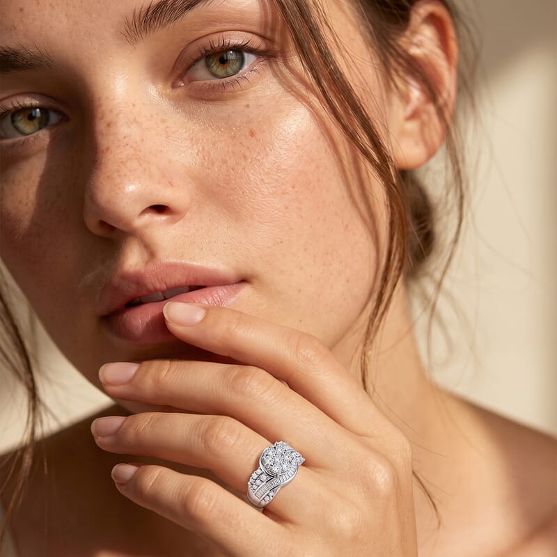 Luxuriant Lab Grown Diamond G-H SI 2.00 ctw Infinity Spark Ring in Rhodium Over Sterling Silver (Size 10.0)