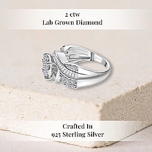 Luxuriant Lab Grown Diamond G-H SI 2.00 ctw Infinity Spark Ring in Rhodium Over Sterling Silver (Size 10.0) (Ships in 10-12 Days)