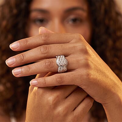 Luxuriant Lab Grown Diamond G-H SI 2.00 ctw Infinity Spark Ring in Rhodium Over Sterling Silver (Size 10.0)