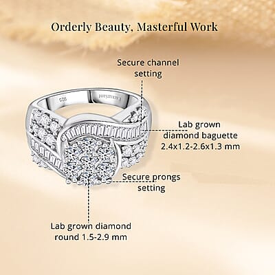 Luxuriant Lab Grown Diamond G-H SI 2.00 ctw Infinity Spark Ring in Rhodium Over Sterling Silver (Size 10.0)
