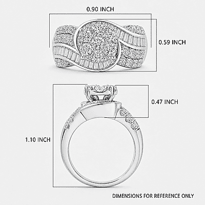 Luxuriant Lab Grown Diamond G-H SI 2.00 ctw Infinity Spark Ring in Rhodium Over Sterling Silver (Size 10.0)